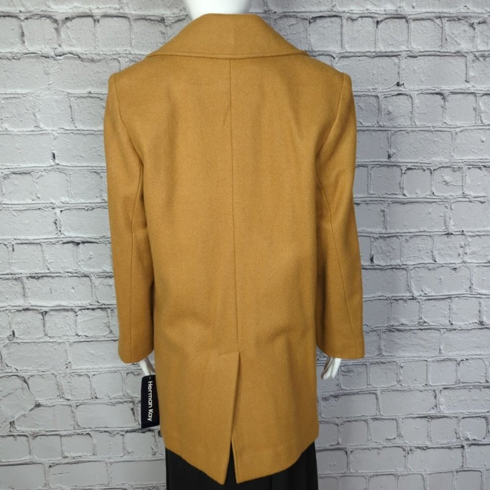 Herman Key Mid Length Brown Wool Blend Coat, Small/Medium, NWT - Picture 5 of 10